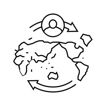 Migration africa human evolution line icon vector illustration 스톡 일러스트