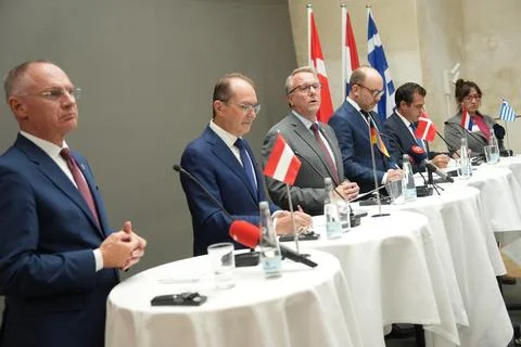 Migration and Interior Ministers from the 'Group of Five' countries meet in Cope Stock Photos