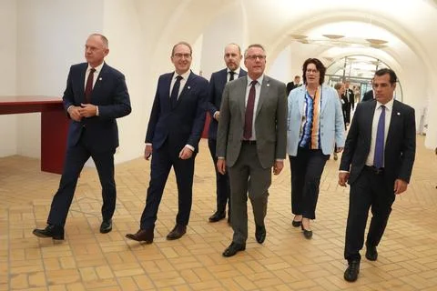 Migration and Interior Ministers from the 'Group of Five' countries meet in Cope Stock Photos