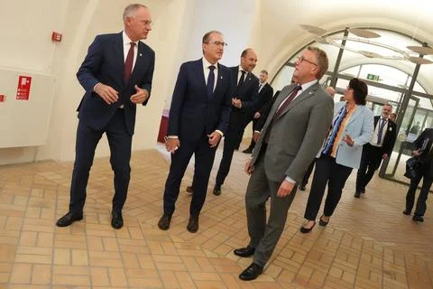 Migration and Interior Ministers from the 'Group of Five' countries meet in Cope Stock Photos