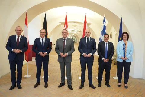 Migration and Interior Ministers from the 'Group of Five' countries meet in Cope Stock Photos