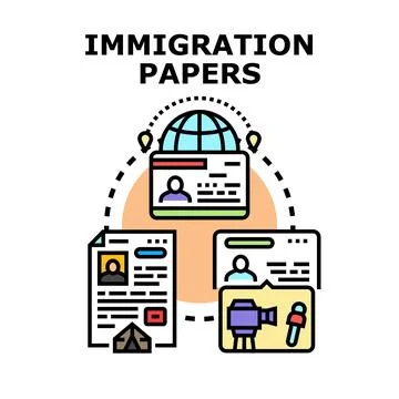 Migration and relocation documents for global citizens Ilustración de archivo
