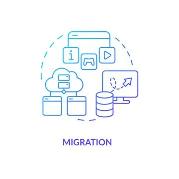 Migration blue gradient concept icon Stock Illustration