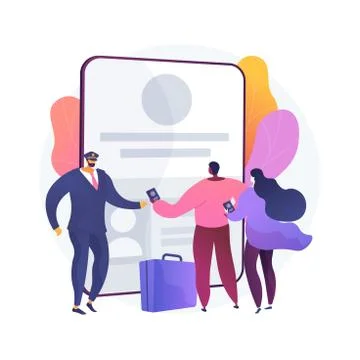 Migration control abstract concept vector illustration. Illustrazione stock