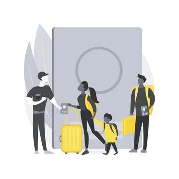 Migration control abstract concept vector illustration. Illustrazione stock