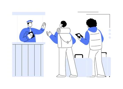 Migration control abstract concept vector illustration. Stock Illustration