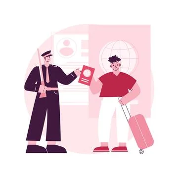 Migration control abstract concept vector illustration. Illustrazione stock