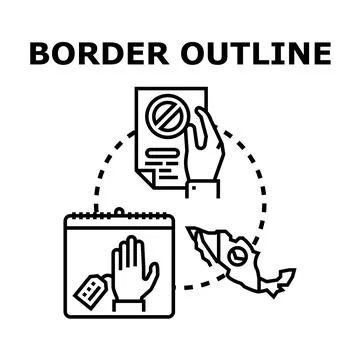 Migration outline concept for border crossing and citizenship イラスト素材