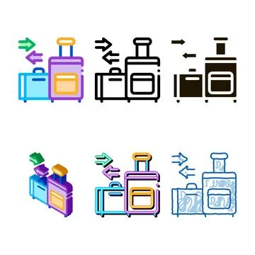 Migration styles emigration baggage icon vector Stock Illustration