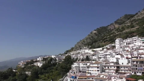 Mijas Spain panning deep blue sky Stock Footage 74305722