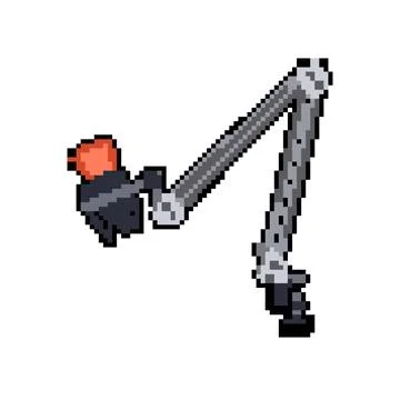 Mike microphone stand pixel art vector illustration Illustrazione stock