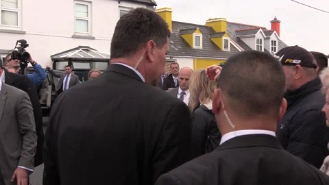 Mike Pence visits Doonbeg, Co Clare Stock Footage 148604857