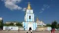 Mikhailovsky Golden-Domed Monastery on Mikhailovskaya square in Kiev, Ukraine HD Footage