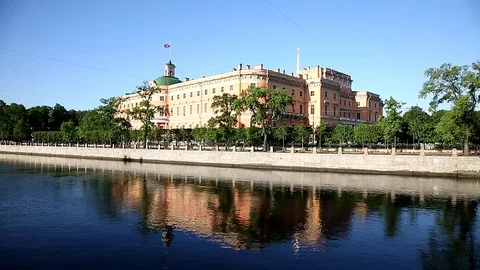 Mikhailovsky or Engineer castle, St. Petersburg, Russia Stock Footage 119814226