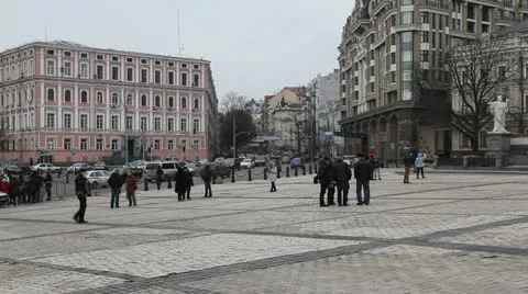 Mikhailovsky Square in Kiev 库存影片 10847096