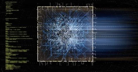 Mikrochip with programming code イラスト素材