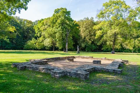 Mikulcice, Czech Republic, 2.10.2021, basic excavations of one of the churche 스톡 사진