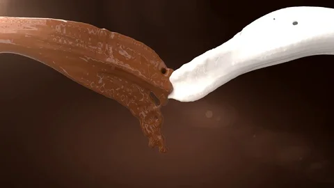 Mil and chockolade splash Stock-Footage 96411754