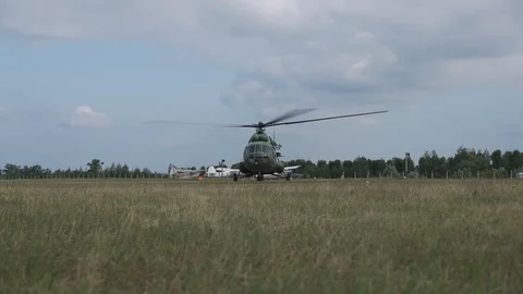 Mil Mi-8 rakes of Stock Footage