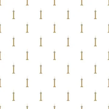 Milad tower repetitive geometric pattern on white background Stock Illustration