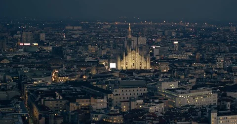 Milan - the Aerial Skyline of Milano Italy | Cinematic 4k drone footage Stock Footage