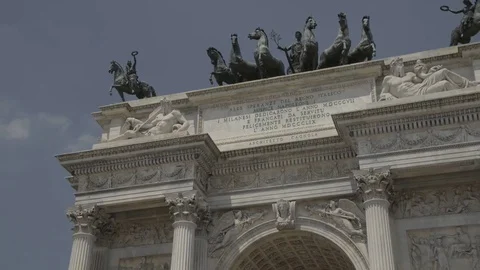 Milan – Arco della Pace – Arch of Peace. Summer. Stock Footage 80269801