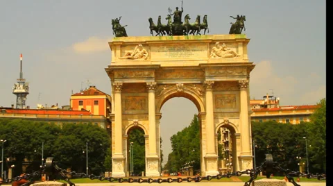 Milan: Arco Della Pace Stock Footage 39737643