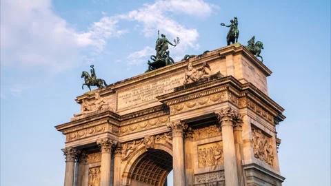 Milan, Arco Della Pace (Timelapse) Stock Footage 244742664
