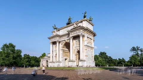 Milan Arco Della Pace (Timelapse) Stock Footage 244742934