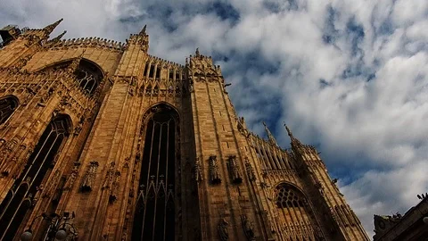 Milan cathedral duomo from backside view Stock Footage 120590507