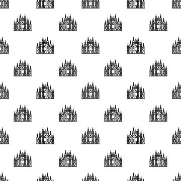Milan cathedral duomo pattern seamless background icon Stock Illustration