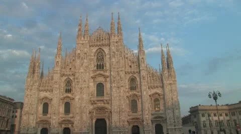 Milan Cathedral at Dusk Stock-Footage 12596195