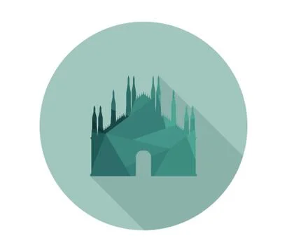 Milan Cathedral on a white background Stock Illustration