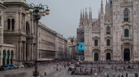 Milan crowd time lapse HD Stock Footage 32714301
