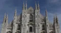 Milan Duomo Square Cathedral Church Italy Milano Famous Ancient Monument Sunny HD Footage