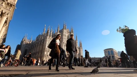 Milan Duomo square Stock Footage 122935446