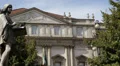 Milan Iconic Landmark Building La Scala Opera Milano Facade Entrance Street View HD Footage