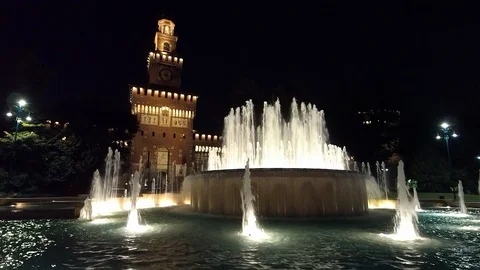 MILAN (ITALY) – Castello Sforzesco in Piazza Castello Milano. Stock Footage