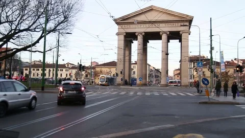 Milan, Italy - dec 2016 piazza XXIV maggio Stock Footage 71102883