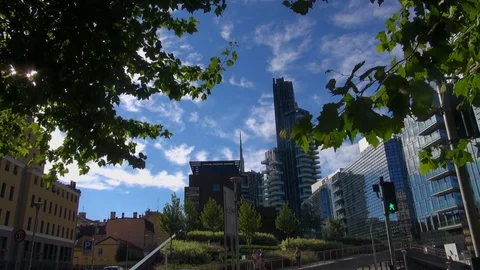 Milan, Italy,the new architectural complex in the Porta Nuova area,slow motion Stock Footage 117813643