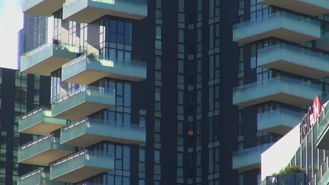 Milan, Italy,the new architectural complex in the Porta Nuova area,slow motion Stock Footage 117813779