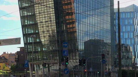 Milan, Italy,the new architectural complex in the Porta Nuova area,slow motion Stock-Footage 117813851