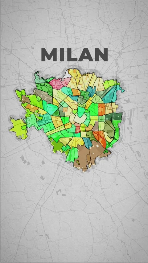Milan (map) Stock Footage 259612937