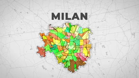 Milan (map) Stock Footage 259612965