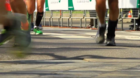 Milan Marathon Runners Stock Footage 37037737