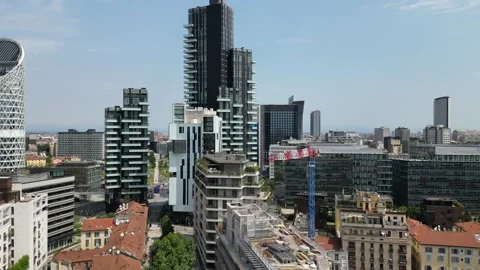 Milan Modern District Aerial View Stock Footage 319010445