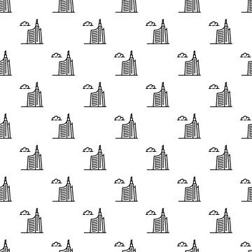 Milan modern skyscraper outline repeated seamless pattern Stockillustratie
