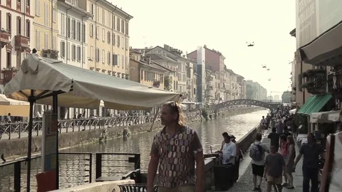 Milan navigli Stock Footage 74061945