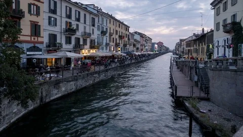 Milan Navigli Stock Footage 80964743
