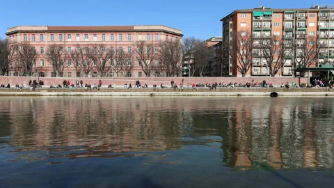 Milan Navigli hyperlapse 4k Video stock 149942342